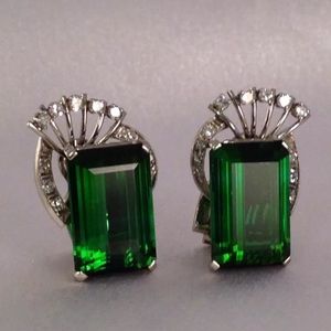 SOLD! Antique Platinum, Tourmaline, Diamond